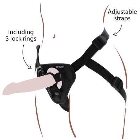 Harnais pour Gode ceinture STRAP-ON Get Real Noir