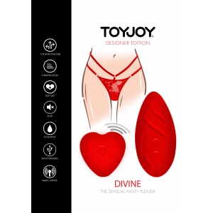 Stimulateur de clitoris avec culotte dentelle DIVINE PANTY Rouge
