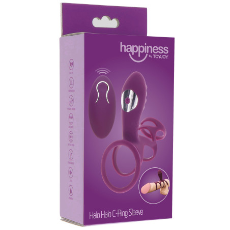 Étui pénien vibrant HALO HALO C-RING Happiness 7cm Violet