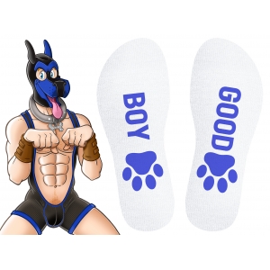 Chaussettes GOOD BOY Blanc-Bleu