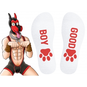 Chaussettes GOOD BOY Blanc-Rouge