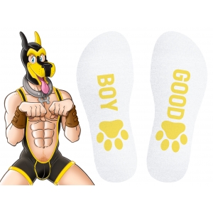 Chaussettes GOOD BOY Blanc-Jaune