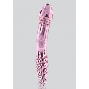 Gode en verre rose RHINESTONE SCEPTER 23 x 3.6cm Pointe torsade