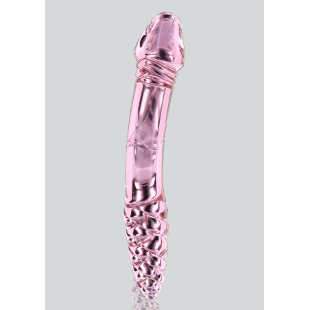 Gode en verre rose RHINESTONE SCEPTER 23 x 3.6cm Pointe torsade