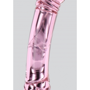 Gode en verre rose RHINESTONE SCEPTER 23 x 3.6cm Pointe torsade