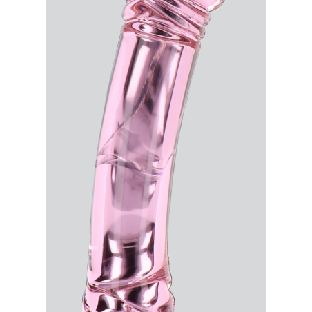 Gode en verre rose RHINESTONE SCEPTER 23 x 3.6cm Pointe torsade
