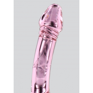 Gode en verre rose RHINESTONE SCEPTER 23 x 3.6cm Pointe torsade