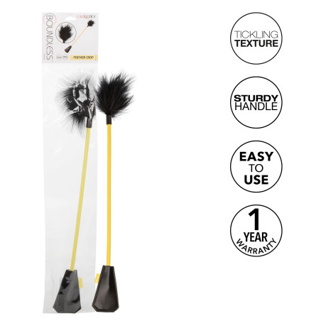 Cravache FEATHER CROP Boundless 50cm Noir-Jaune