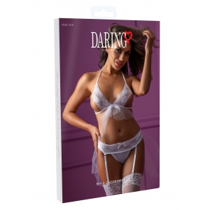 Ensemble 2 Pièces Soutien-Gorge et Porte-Jarretelles Blanc