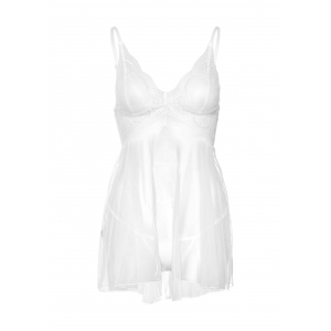 Nuisette + String Babydoll Blanc