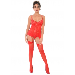 Bustier Porte-Jarretelles Lace Cami Rouge