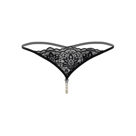 String avec perles PEARL Noir