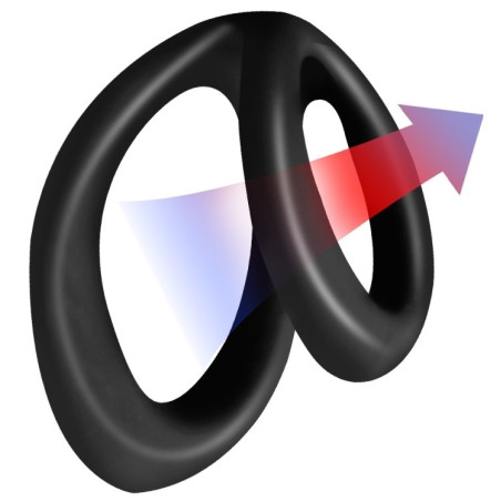Double Cockring en silicone UPLIFT Noir 40mm