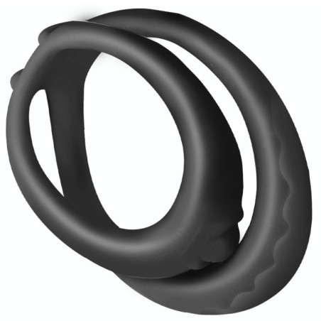 Double cockring en silicone SOFT DUO 40 mm Noir