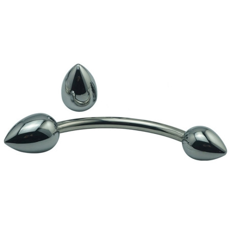 Stimulateur de prostate en métal DOUBLE HEAD 25cm