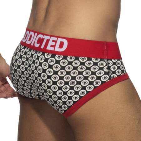 Slip GEOMETRIC Noir-Rouge