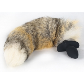 Plug vibrant avec Queue de loup WOLFYS 9 x 4cm | Queue 45cm | Fauve