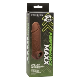 Gaine de pénis LIFE LIKE EXTENSION Marron 18 cm 2