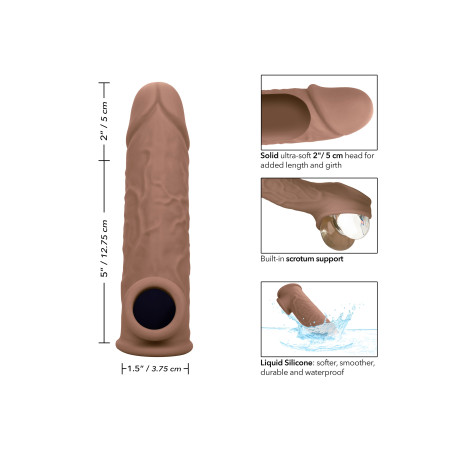 Gaine de pénis LIFE LIKE EXTENSION Marron 18 cm