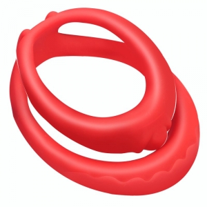 Double Cockring Silicone SOFT DUO 40mm Rouge