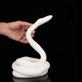 Gode long en forme de Serpent ULTRA SNAKE Blanc 120 cm