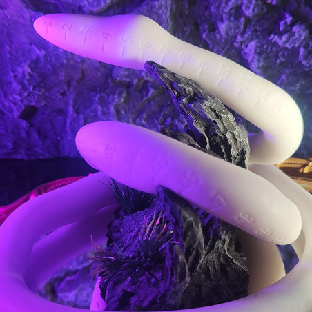 Gode long en forme de Serpent ULTRA SNAKE Blanc 120 cm