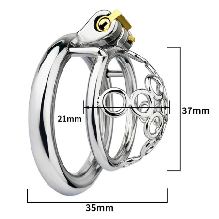 Cage de chasteté en métal SUB MAX 3.5 cm pour chasteté maximale