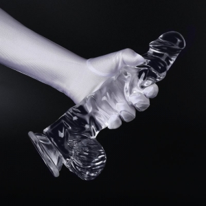Gode transparent avec ventouse DILDICK M 15 cm