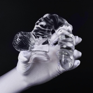 Gode transparent DILDICK S de 12.5 cm avec surface Relief