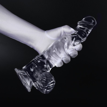 Gode transparent avec ventouse DILDICK L 17 cm