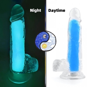Gode phosphorescent COLOR GLOW de ClearlyHorny - Bleu