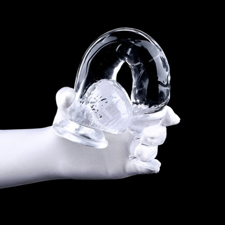 Gode réaliste transparent avec Ventouse DONG CLEAR de 16 cm