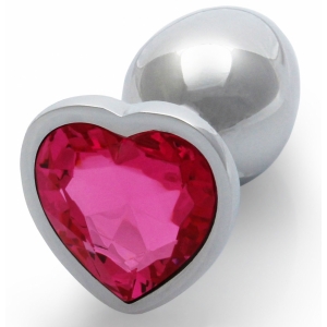 Bijou anal HEART GEM S 6 x 2.6cm Argenté-Rose