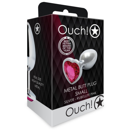 Bijou anal HEART GEM Taille S de 6 x 2.6cm Argenté et rose