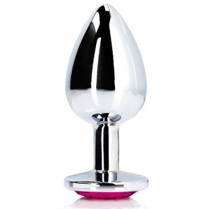 Bijou anal HEART GEM Taille S de 6 x 2.6cm Argenté et rose