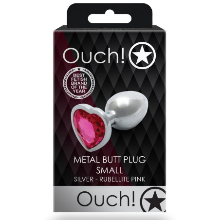 Bijou anal HEART GEM Taille S de 6 x 2.6cm Argenté et rose
