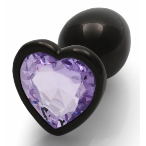 Bijou anal HEART GEM couleur Noir-Violet Taille S 6 x 2.6cm