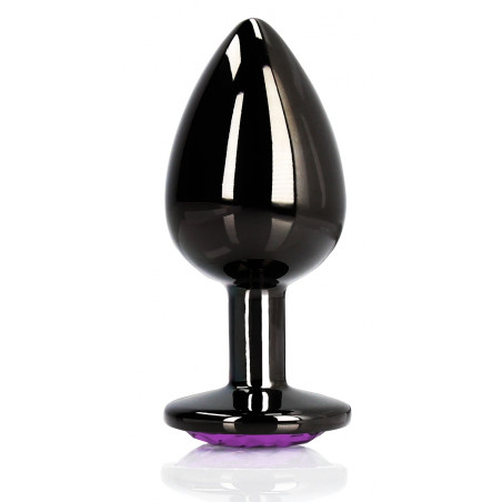 Bijou anal HEART GEM couleur Noir-Violet Taille S 6 x 2.6cm