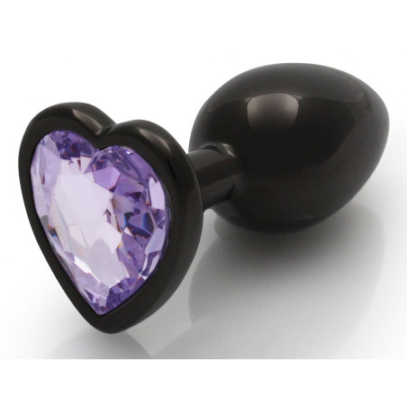 Bijou anal HEART GEM couleur Noir-Violet Taille S 6 x 2.6cm