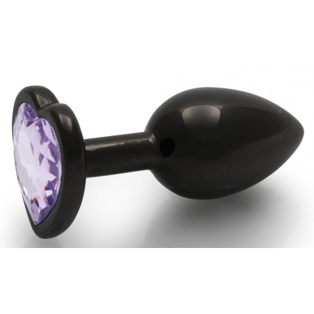 Bijou anal HEART GEM couleur Noir-Violet Taille S 6 x 2.6cm