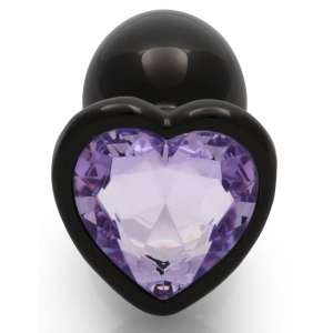 Bijou anal HEART GEM couleur Noir-Violet Taille S 6 x 2.6cm