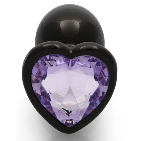 Bijou anal HEART GEM couleur Noir-Violet Taille S 6 x 2.6cm