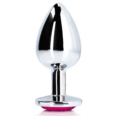 Bijou anal HEART GEM M 7 x 3.3cm Argenté et rose