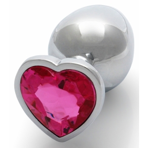 Bijou anal HEART GEM M 7 x 3.3cm Argenté et rose