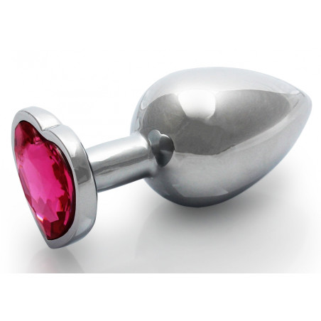 Bijou anal HEART GEM M 7 x 3.3cm Argenté et rose