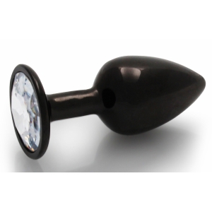 Bijou anal ROUND GEM S 6 x 2.6cm Noir-transparent