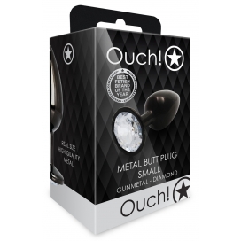 Bijou anal noir transparent ROUND GEM S 6 x 2.6 cm 2