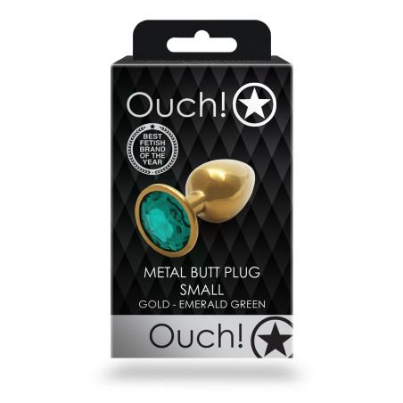 Bijou anal ROUND GEM S de 6 x 2.6cm Couleur doré et vert