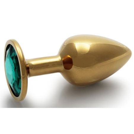Bijou anal ROUND GEM S de 6 x 2.6cm Couleur doré et vert