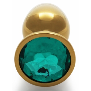 Bijou anal ROUND GEM S de 6 x 2.6cm Couleur doré et vert